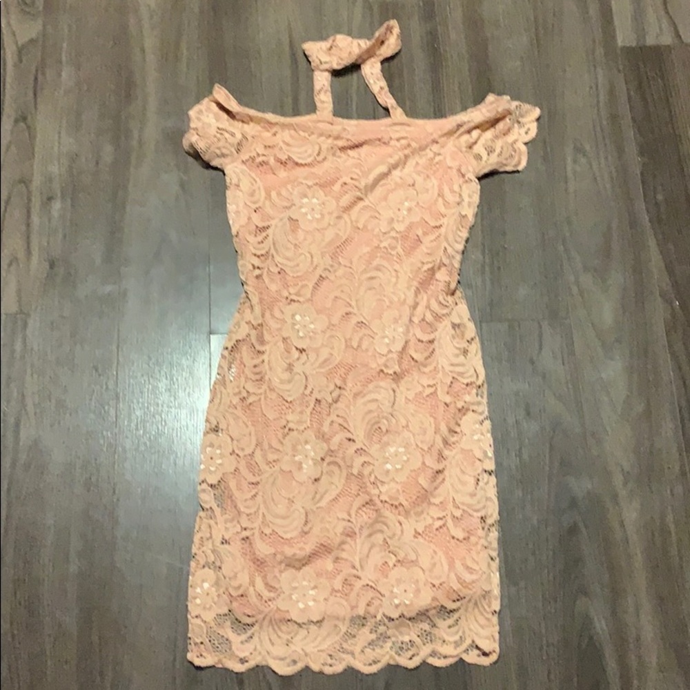 Baby pink lace dress